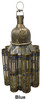 Brass Desktop or Floor Lantern with Multi-Color Glass - LIG460