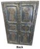 Vintage Hand Painted Wooden Door with Wrought Iron Screen - HPD040