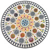 Round Multi-Color Coffee Table Made of Resin - MOP-ST137