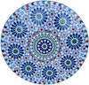 34 Inch Intricately Designed and Vivid Color Ceramic Tile Table Top - MTR372