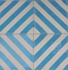 Moroccan Blue and White Striped Cement Floor Tile - CT125