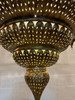 Large Brass Chandelier with Multi-Color Glass Eyelets - CH367