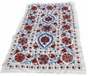 Burgundy Multi-Color Suzani Textile Blanket - SUZQLT036