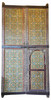 Large Vintage Multi-Color Hand Painted Wooden Door - HPD041
