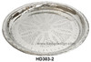 Round Heavy Duty Engraved Silver Trays - HD303