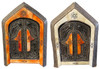 Small Decorative Orange and White Bone Mirrors - M-MB111