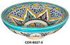 10 Inch Wide Multi-Color Hand Painted Ceramic Bowls - CER-B027