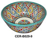 11 1/2 Inch Wide Multi-Color Hand Painted Ceramic Bowls - CER-B029