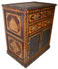 Dark Stained Wooden Bone Inlay Cabinet - CW-CA123