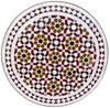 24 Inch Intricately Designed Multi-Color Round Tile Table Top - MTR564