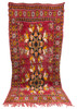 81" W x 150" H - Red Authentic Handmade Moroccan Beni Ourain Rug - R028