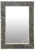 Rectangular Shaped White and Black Camel Bone Mirror - M-MB117