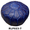 Round Moroccan Leather Pouf