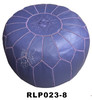 Round Moroccan Leather Pouf