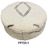 Round White Fabric Floor Ottoman - FP723