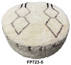 Round White Fabric Floor Ottoman - FP723