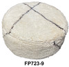 Round White Fabric Floor Ottoman - FP723