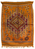 Small Orange Multi-Color Handwoven Moroccan Rug - R0336