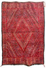 Small Red Multi-Color Moroccan Handmade Tribal Area Rug - R0148
