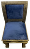 Brass Metal Chair with Blue Velvet Seating - MB-CH044