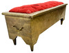Hand Carved Brass Bench with Fabric Seating - MB-B015