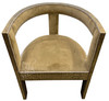 Brass Metal Chair with Beige Velvet Seating - MB-CH045