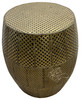 Pressed Brass Metal and Wood Ottoman - CW-CH028