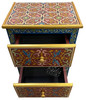 Multi-Color Hand Painted Nightstand - HP-CA085