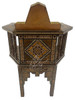 Authentic Moroccan Hand-Carved Chair with Stunning Inlay - MOP-CH031