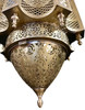 Handcrafted Brass Chandelier with White Glass Panels - CH359