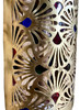 Intricately Designed Brass Wall Sconce with Multi-Color Glass Eyelets - WL264