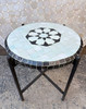 18 Inch Multi-Color Moroccan Mosaic Tile Table Top and Base - MTR668