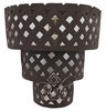 Hand Designed Rustic Iron Wall Sconce with Geometric Pattern - WL284