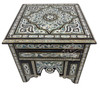 Elegant White Mother of Pearl Moroccan Square Accent Table - MOP-ST171