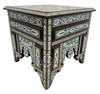 Elegant White Mother of Pearl Moroccan Square Accent Table - MOP-ST171