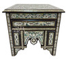 Elegant White Mother of Pearl Moroccan Square Accent Table - MOP-ST171