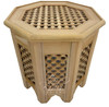 Hand Carved Moroccan Moucharabieh Wood Side Table - CW-ST079