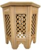 Hand Carved Moroccan Moucharabieh Wood Side Table - CW-ST079