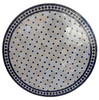 36 Inch Moroccan Blue and Beige Tile Table Top - MTR683
