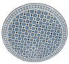32 Inch Blue and White Tile Table Top - MTR700
