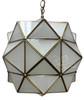 Moroccan Geometric Brass and Glass Lantern - LIG552