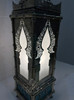 Tall Brass Floor Lantern with Teal Ceramic Decor - LIG554