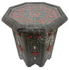 Octagon Shaped Metal and Bone Side Table with Glass Top - MB-ST071