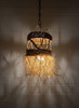 Handwoven Raffia Lantern with Fringe - RAF024