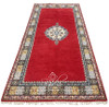 99" W x 193" H - Red Runner Rug with Multicolor Geometric Designs - R0501