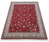 96" W x 121" H - Deep Ruby Red Rug with Multi-Color Floral Motif Designs - R0508