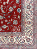 96" W x 121" H - Deep Ruby Red Rug with Multi-Color Floral Motif Designs - R0508
