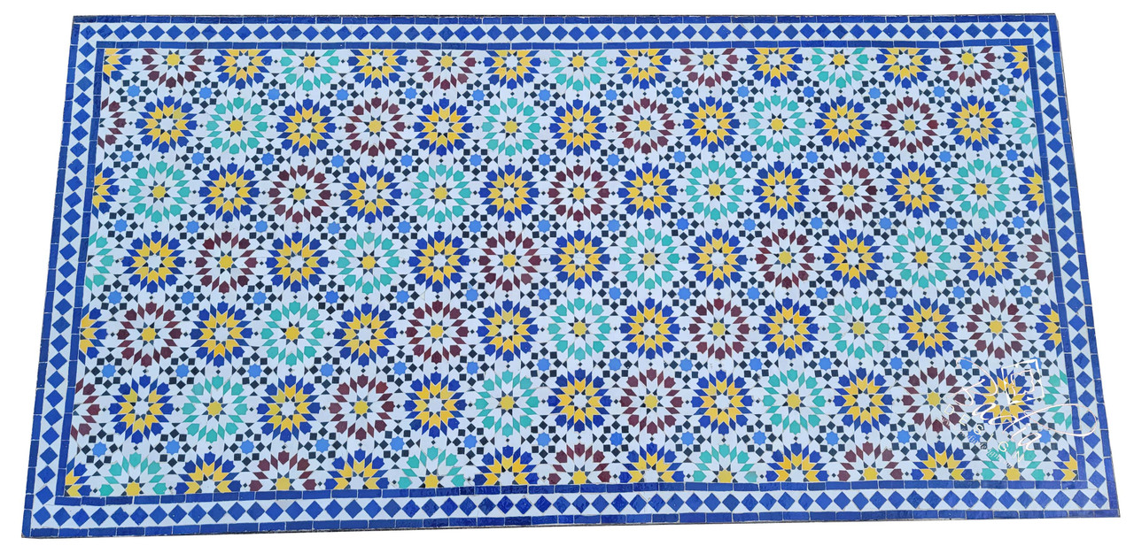 Moroccan MultiColor Rectangular Tile Table Top from Badia Design Inc.