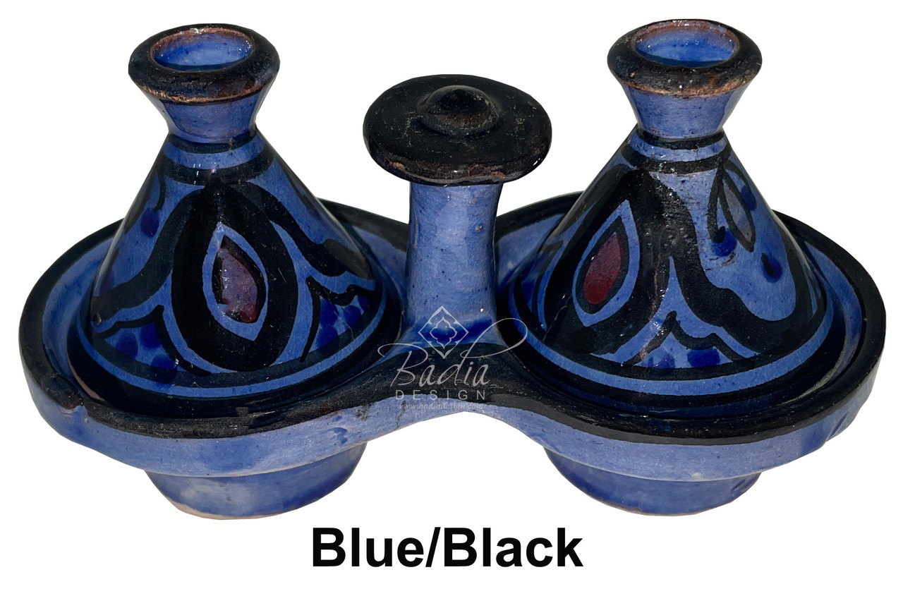 Hand Painted Miniature Tajines Salt and Pepper Containers - TJ006