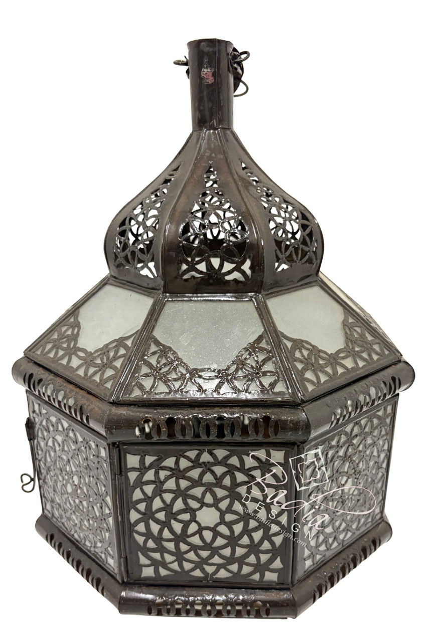 Hanging White Glass Lantern - LG082